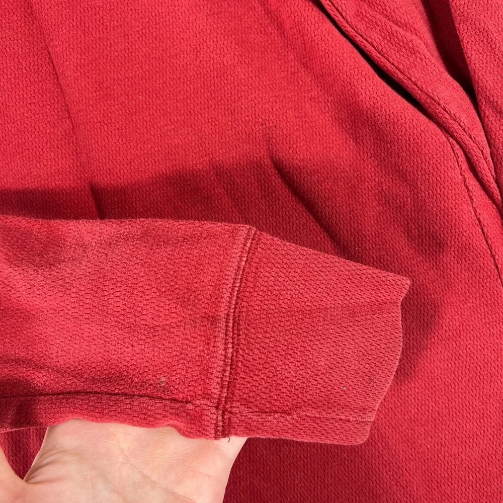Guess USA Long Sleeve Shirt Mens Large Red V-Neck Cotton Y2K 2000s‎ - Picture 5 of 8